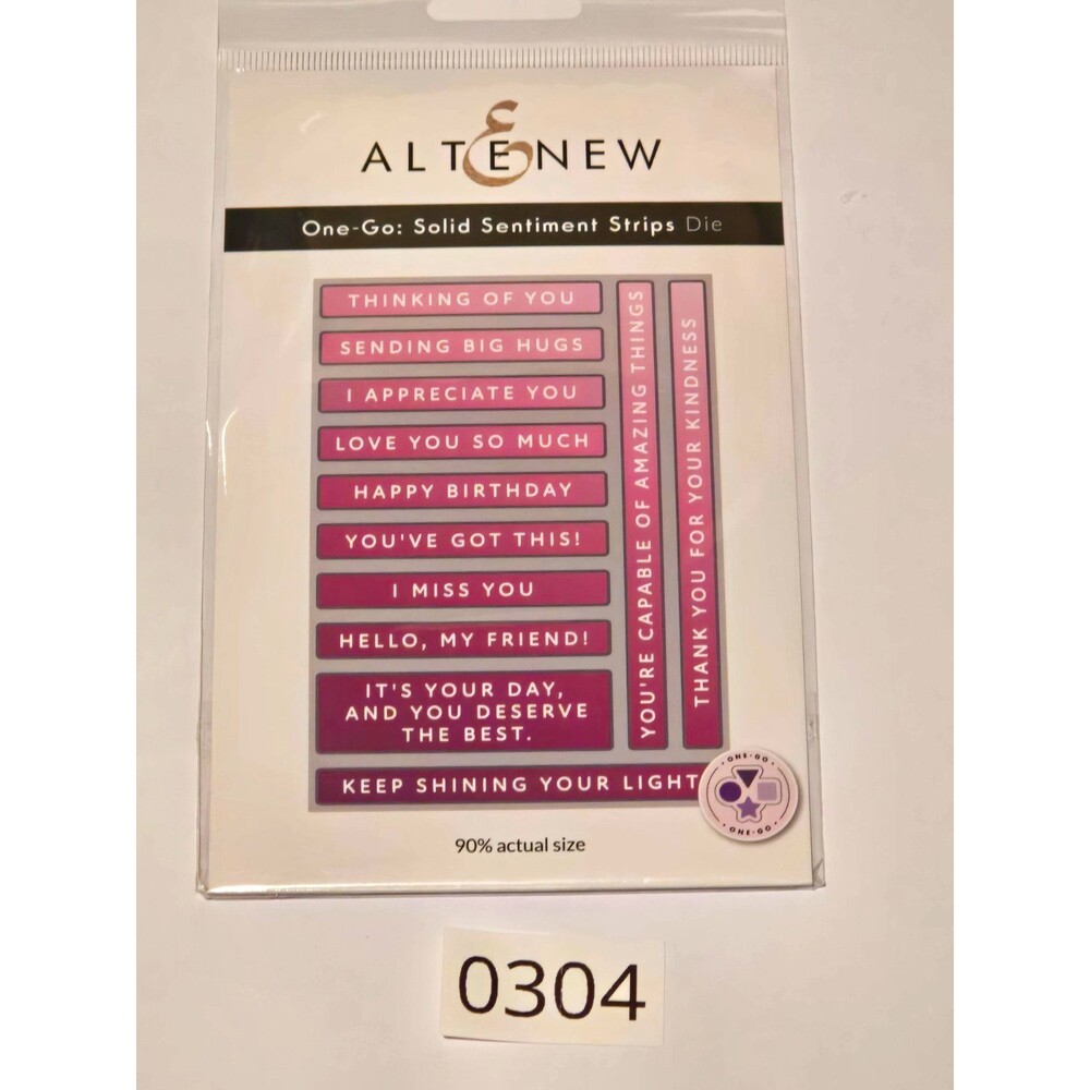 0304 Altenew One-Go Solid Sentiment Strips Die Set Cutting Dies ALT10479